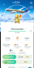 Shiny Charmander Red Jet ANA Background - Registered