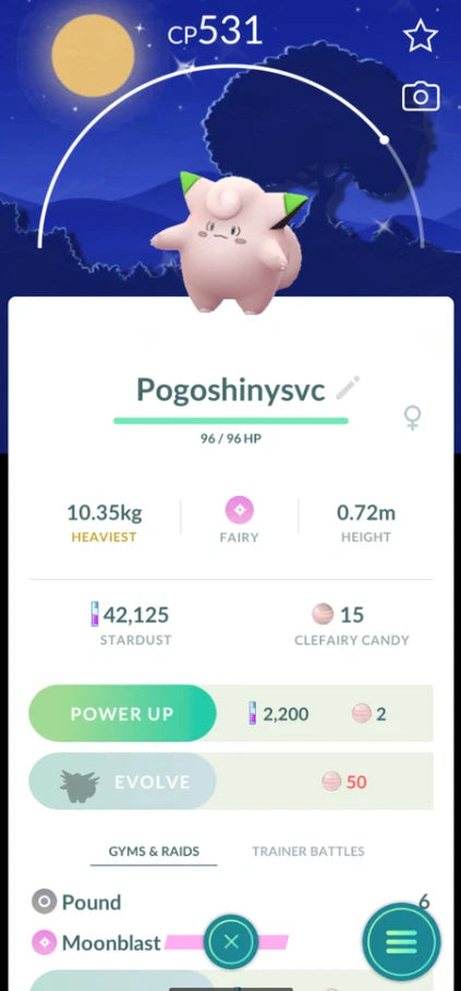 Shiny Clefairy - Dancing in the Moonlight Background